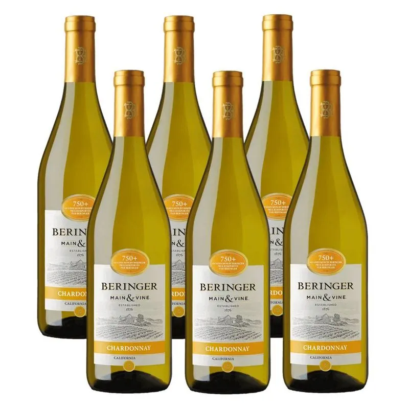 Kit 06 Unidades Vinho Beringer Chardonnay 750ml