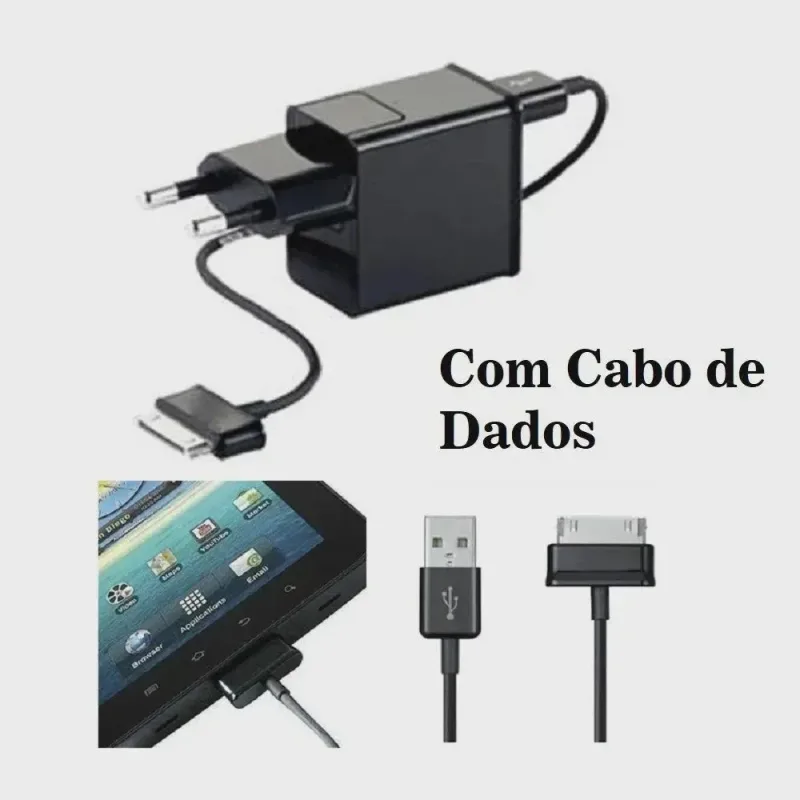 Cabo Usb + Carregador Bivolt Para Tablet Galaxy Tab P1000 - Mafua Info