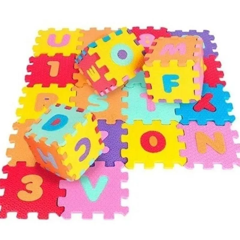 Tapete Eva Alfanumerico Infantil Alfabeto Numeros 36 Peças