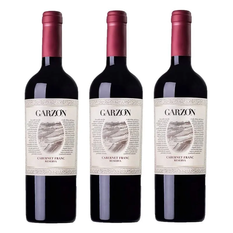Kit 03 Unidades Vinho Garzón Reserva Cabernet Franc 750ml
