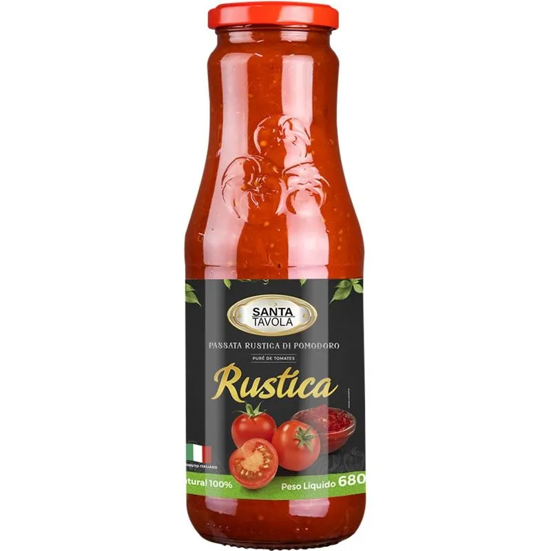 Passata de Tomate Santa Tavola Rústica Vidro 680g