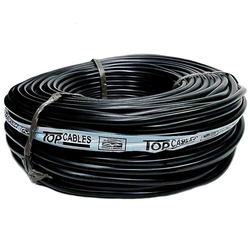 Cabo Elétrico PP Top Cables 300/500V 3x2,5mm 100 metros Preto (MP)