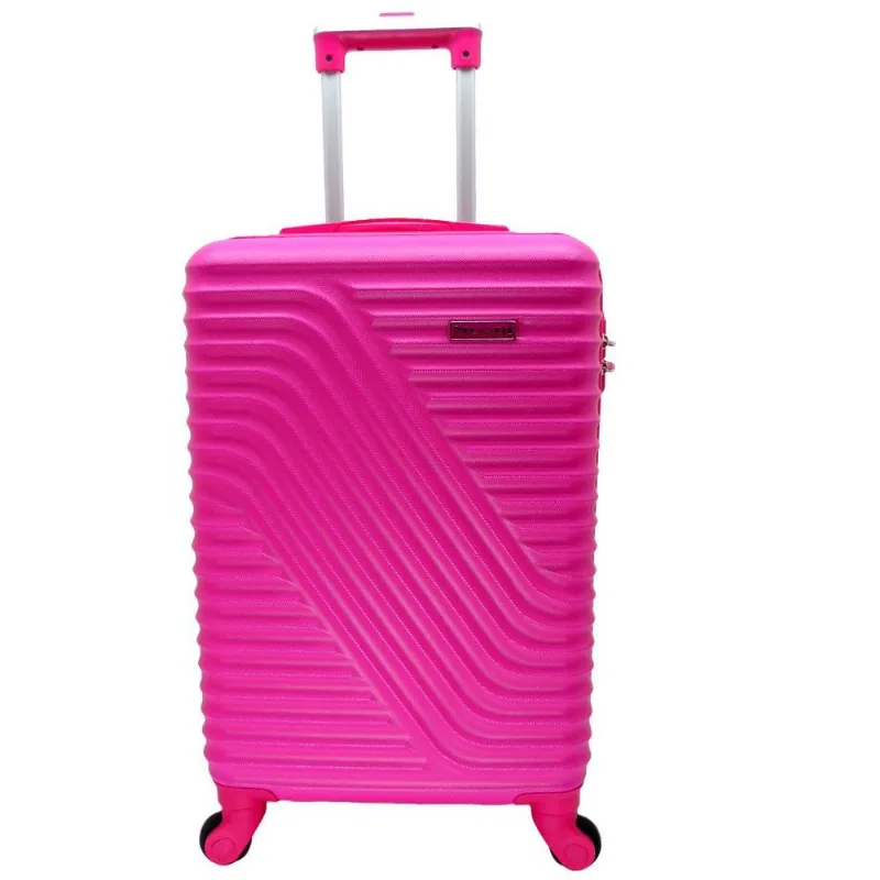 Mala De Viagem Média, Rígida Em Abs, Com Rodinhas 360º, Mundi, Cor Pink