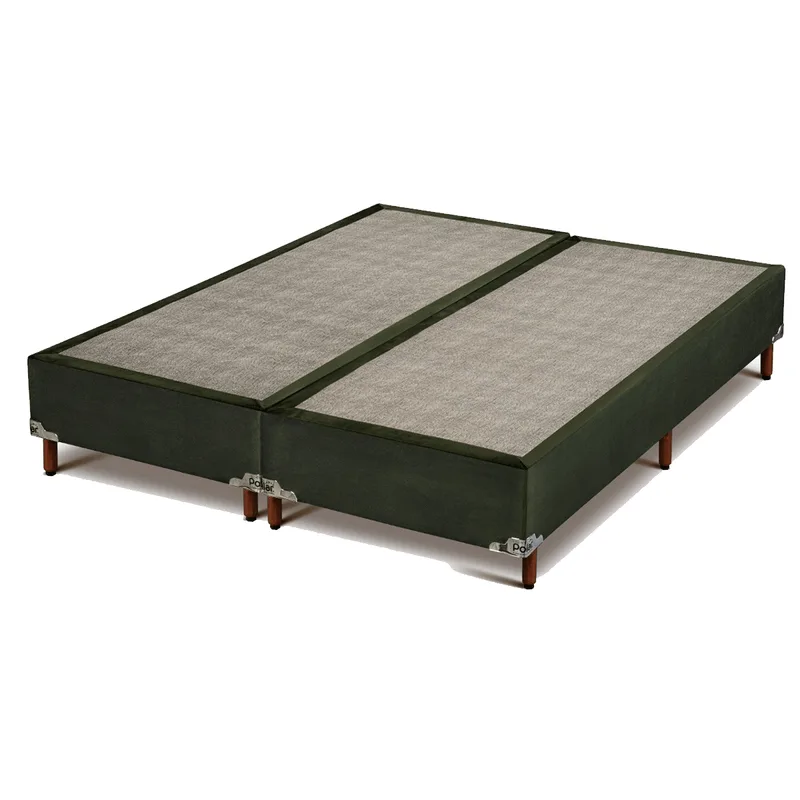 Base Box Casal Queen Bipartido Sommier Stella Polar 158x198x38cm Verde Verde