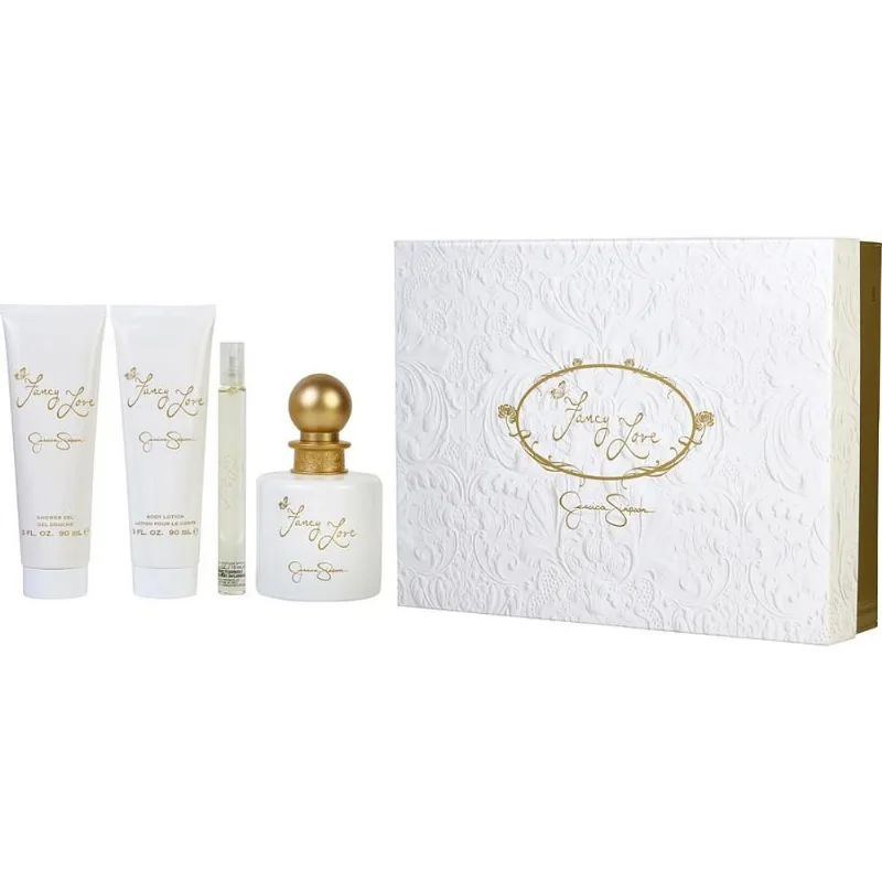 Cx De Presente Feminino Fancy Love Jessica Simpson Eau De Parfum 100 Ml + Loção Corporal 90 Ml + Gel De Banho 90 Ml + Eau De Parfum Spray Mini 10 Ml