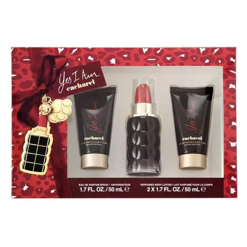 Kit Perfume Feminino Cacharel Yes I Am - 1 Eau De Parfum Spray 50ml E 2 Loções Corporais De 50 Ml