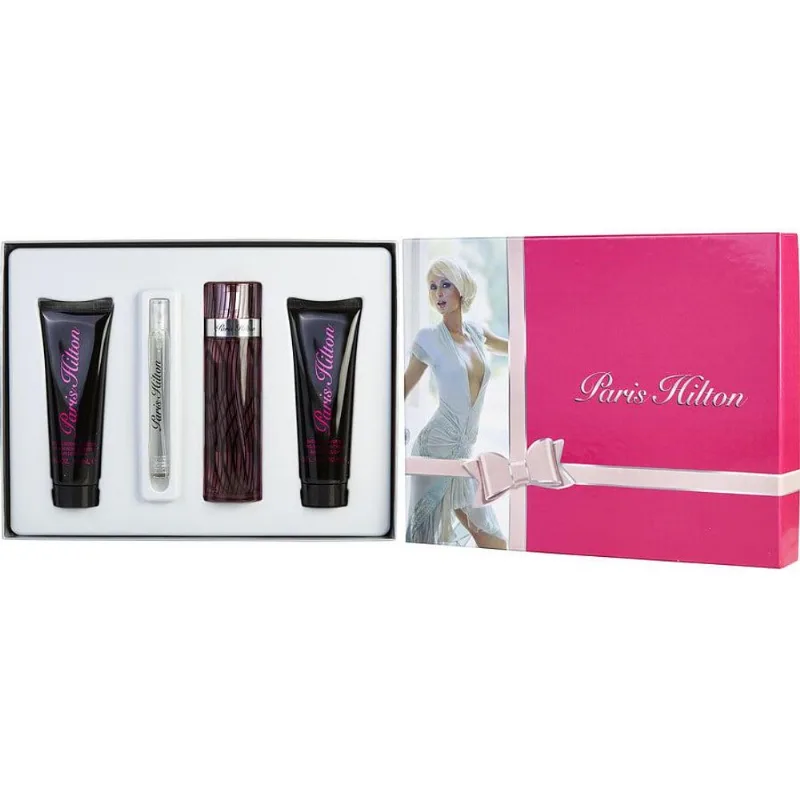 Perfume Feminino Paris Hilton Edp Spray 100 Ml&amp;loção Corporal 90 Gel Banho 10 Mini