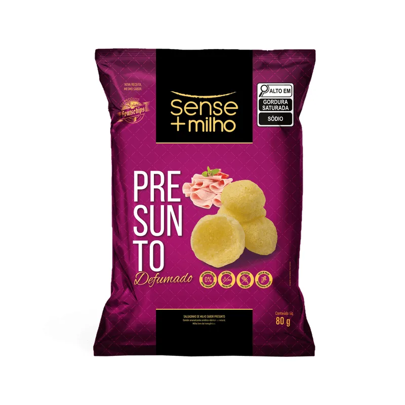 Salgadinho Deutschips Sense+Milho Presunto Defumado 80g