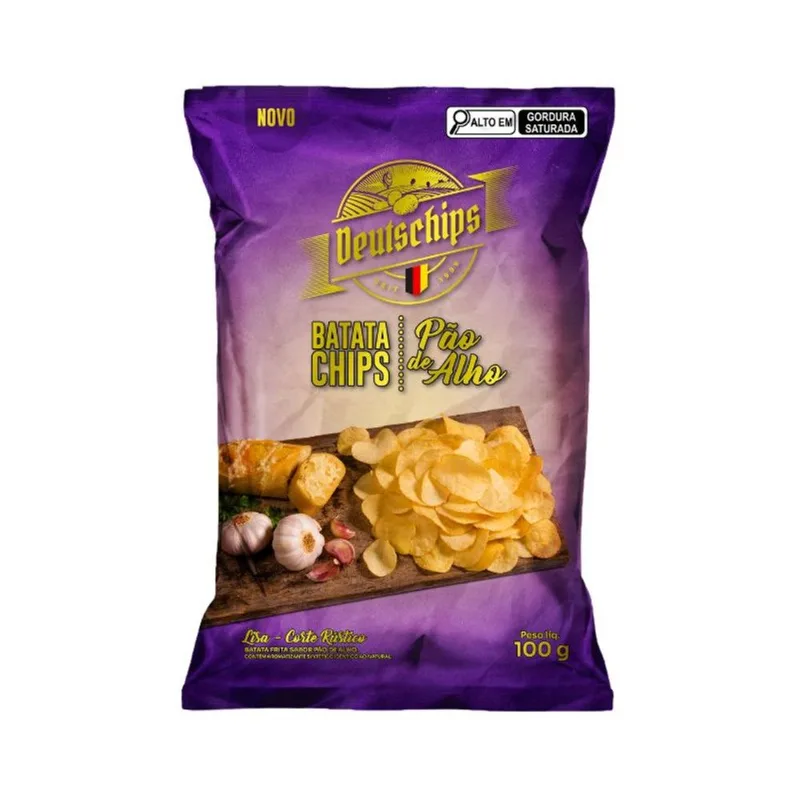 Batata Deutschips Pão de Alho 100g BATATA DEUTSCHIPS PAO DE ALHO 100G
