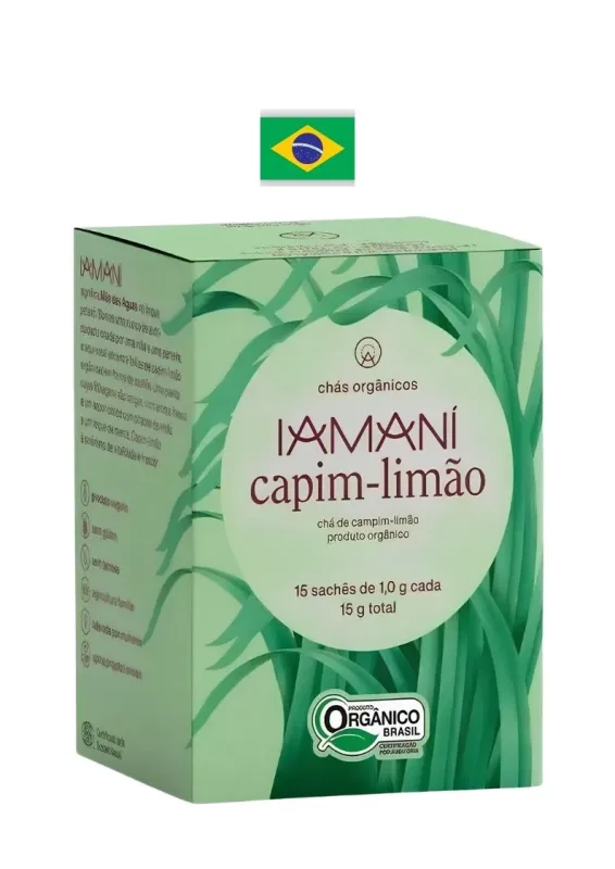 IAMANI CHA CAPIM LIMAO 15P 15g - Chá de capim limão. Origem: Brasil