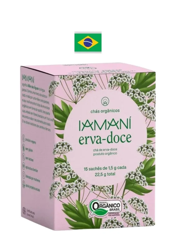 IAMANI CHA ERVA DOCE 15P 22g - Chá de erva doce. Origem: Brasil