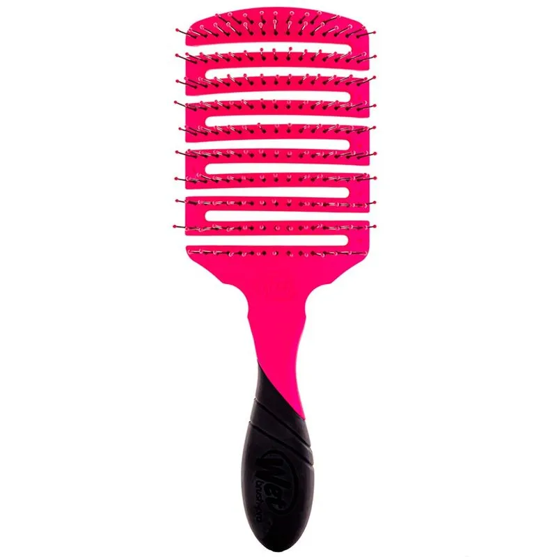Escova de Cabelo Quadrada WetBrush Flex Dry Cabo Emborrachado Rosa