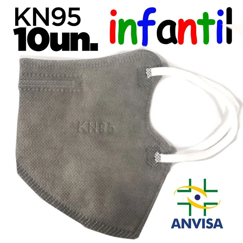 Máscara Kn95 Infantil Cinza - Caixa 10 Unidades