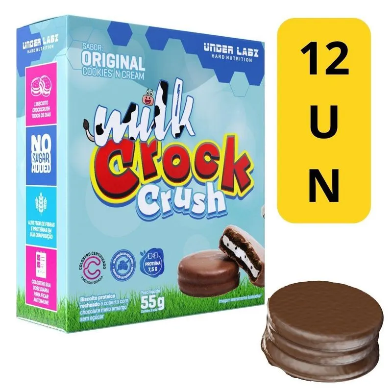 Barra Proteína Crock Alfajor Under Milk Cracker Delicioso 12x 55g