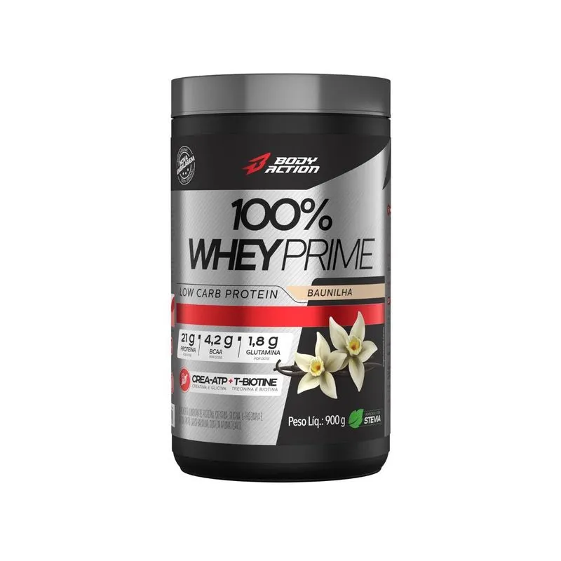 100% Whey Prime 900g Bodyaction Em Pote