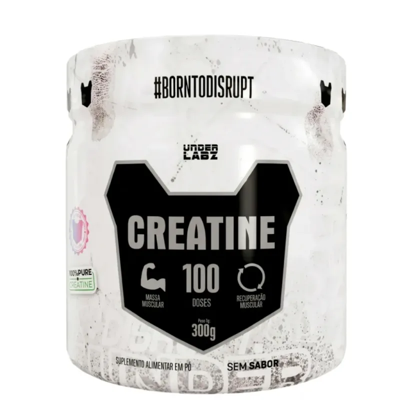 Creatina Monohidratada Under Labz 300g 100% Pura Força Performance Musculação