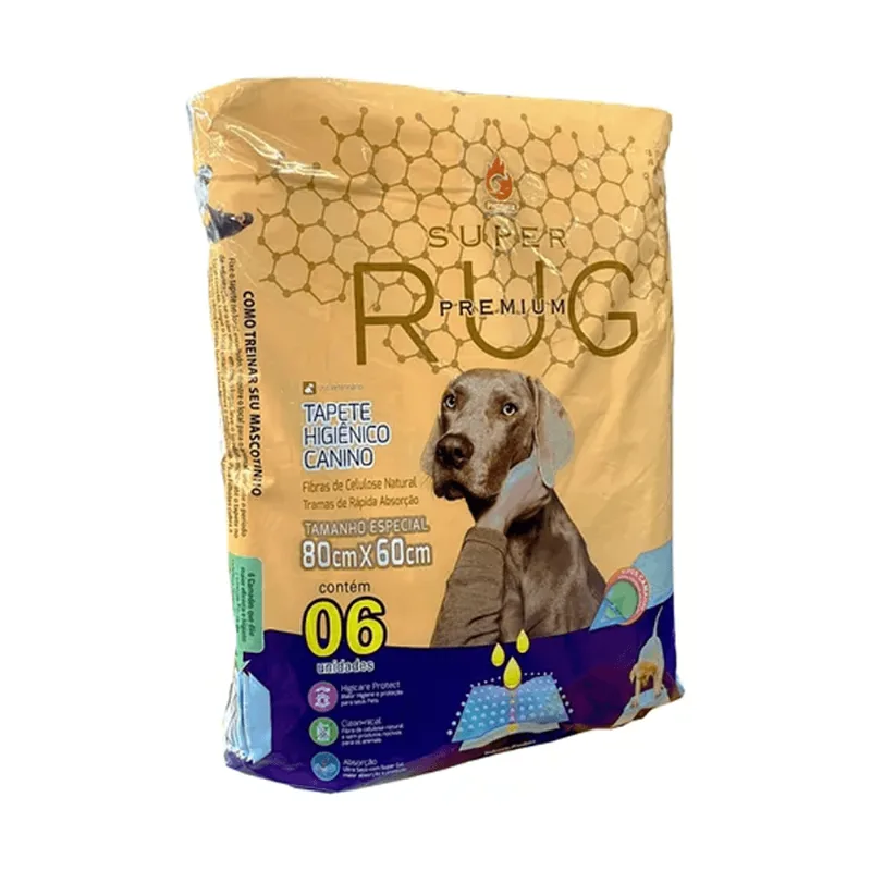 Tapete Higiênico Rug Super Premium 80x60cm C/6 Unidades