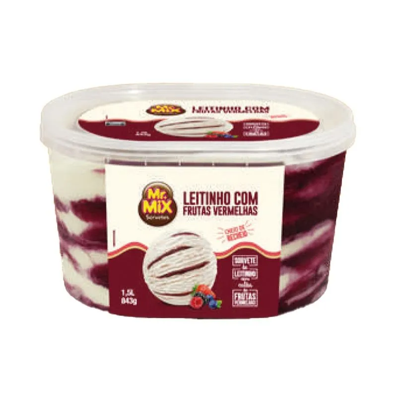 Sorvete Mr Mix Leitinho com Frutas Vermelhas 1,5l