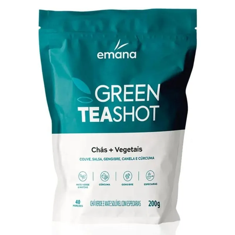 Chá Detox Green Tea Shot Chá Vegetais 200g Emana Suplementos