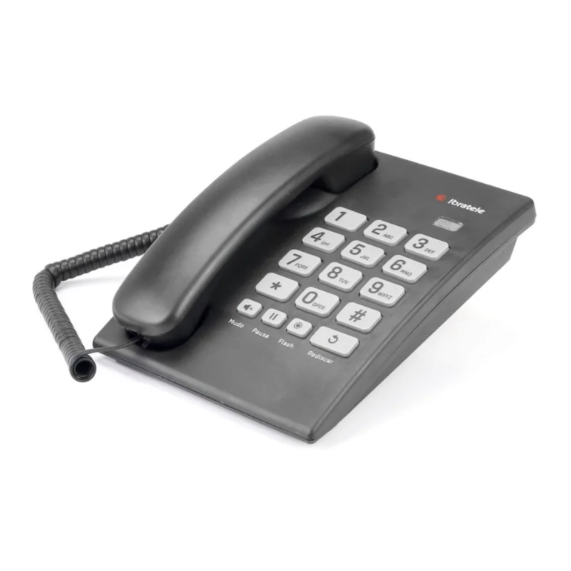 Telefone com Fio Mesa Preto 4566 - Ibratele