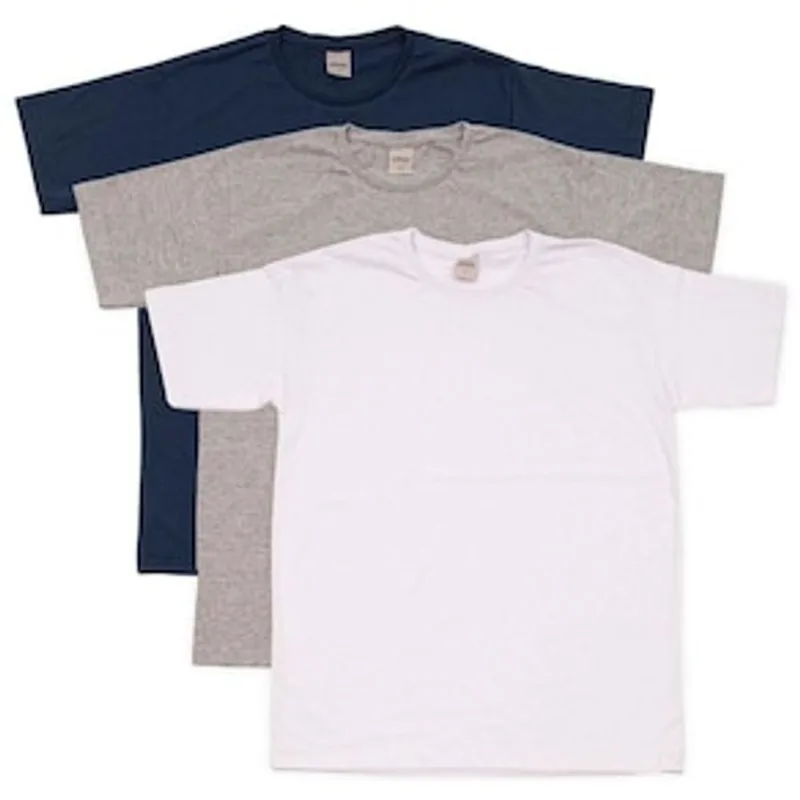 Conjunto Camiseta Masculina 2795 CDKA Malhas Azul Marinho/Mescla/Branco - 3 Peças Branco