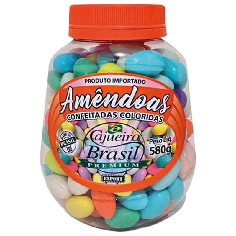 Amendoas CAJUEIRO Confeitadas Coloridas Premium 400g