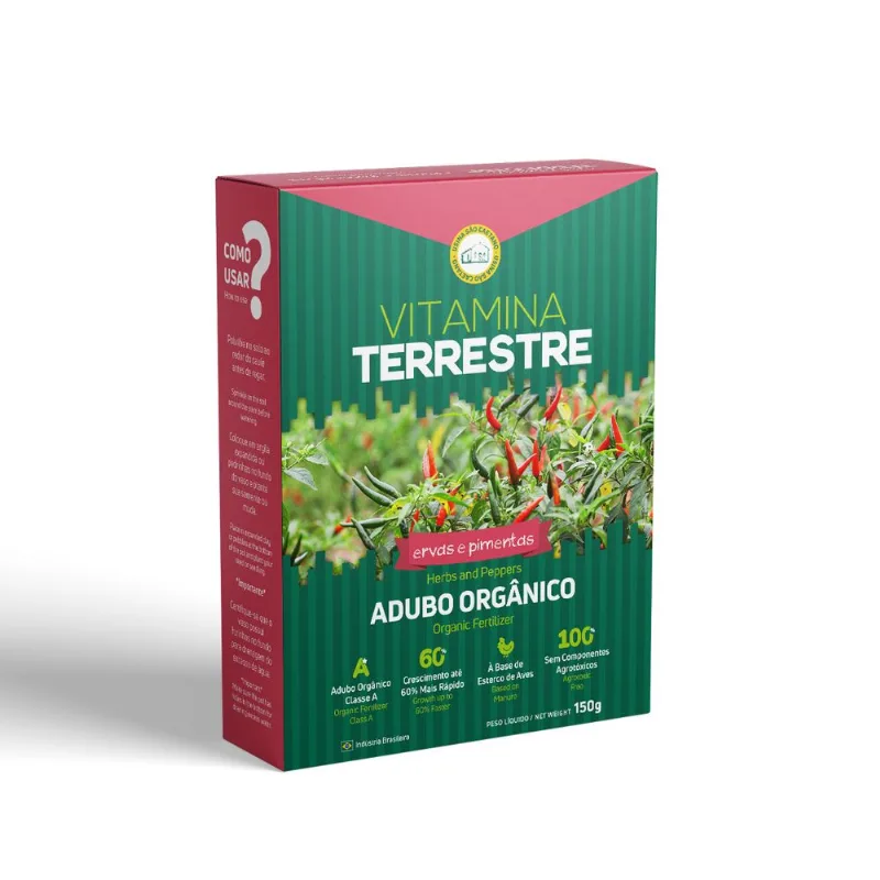Adubo Orgânico Para Ervas E Pimenta 150g - Vitamina Terrestre