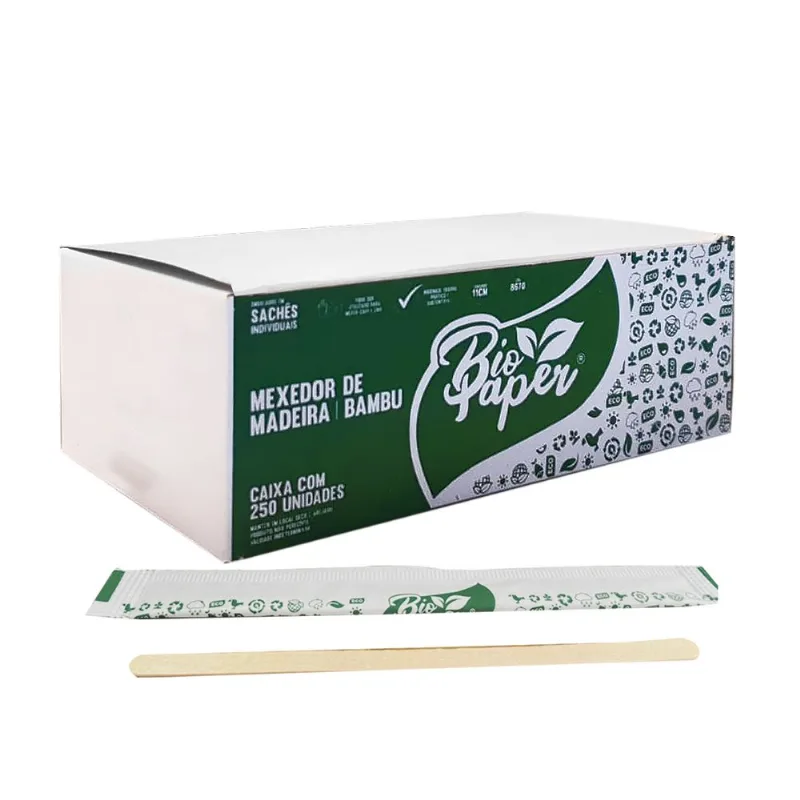 Mexedor de Bambu 11cm Sachê c/250 Biopaper