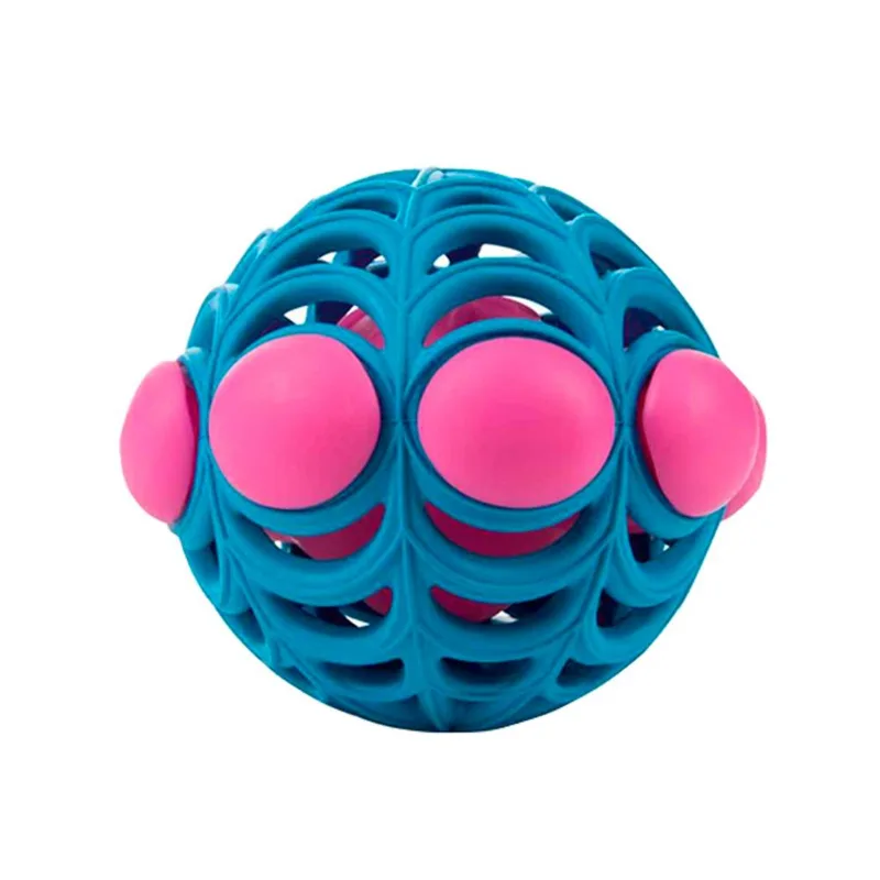 PELOTA DE GOMA PARA PERRO CAUCHO AZUL/ROSA