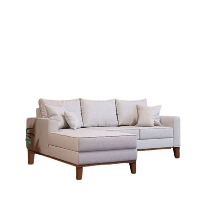 Sofa 2 Lugares Belem Com Chaise 220 Linho Bege 3155 - Art Brasil