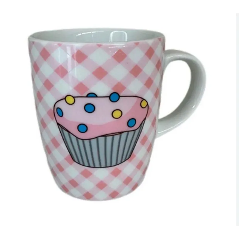 Caneca De Porcelana Cupcake Xadrez 230ml Noah - Ndi