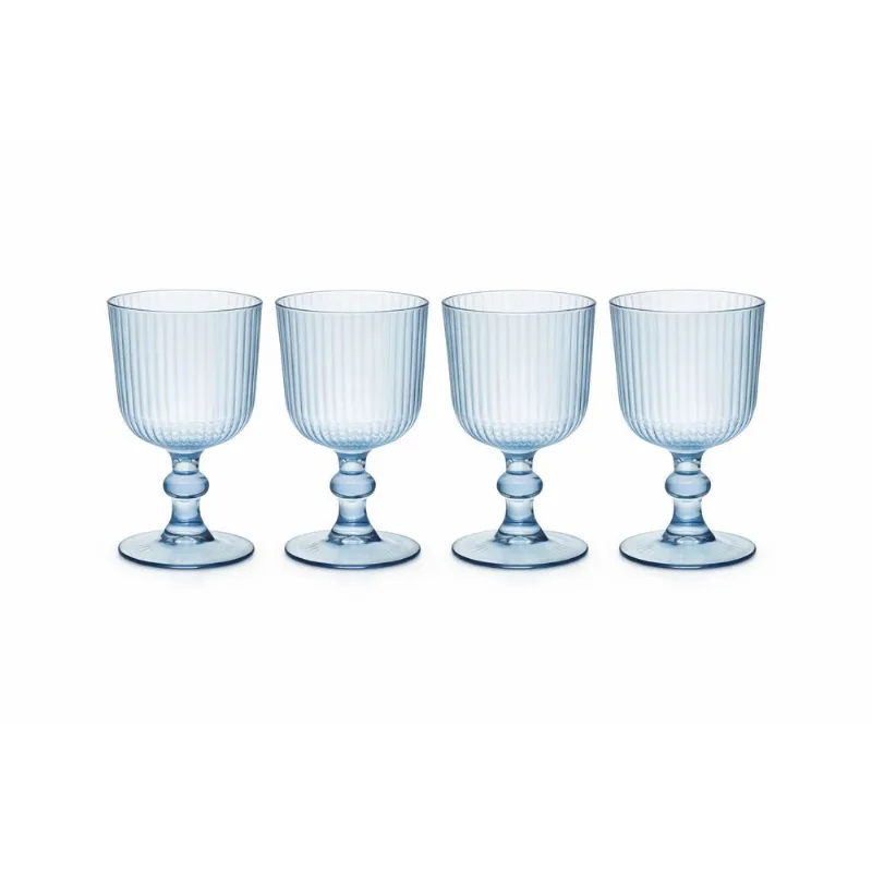 Set x 4 Copa Vaso con Pie Vidrio Labrado Color 365 ml Aston