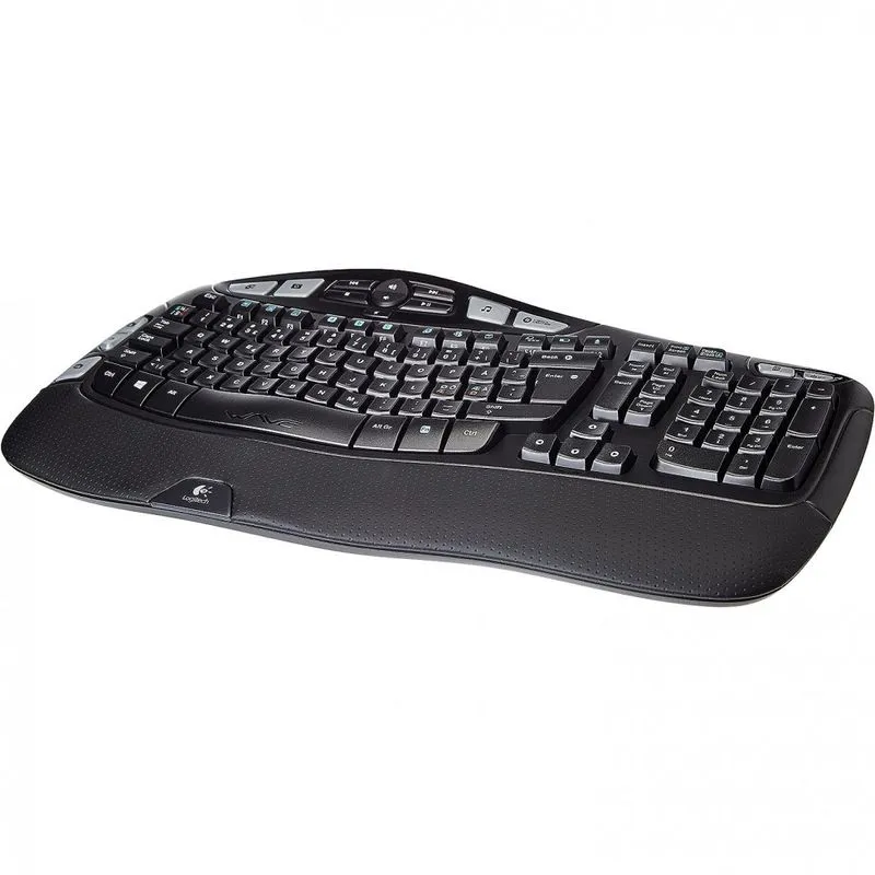 K350 Teclado Ergonomico Sem Fio Recarregavel Reduz A Tensao Das Maos, Logitech 920 004481, Preto