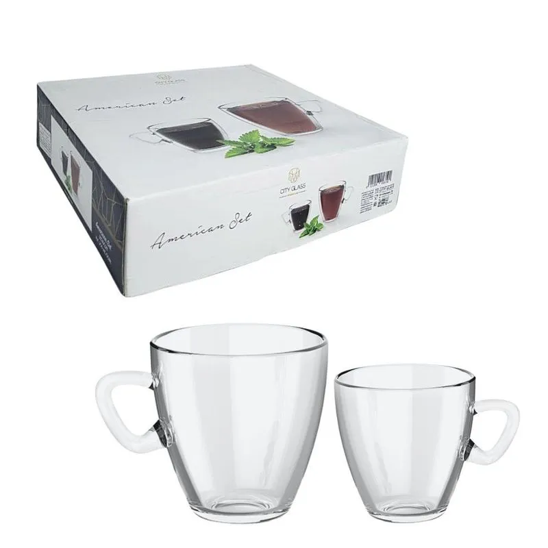 Jogo De Xícaras Em Vidro 12 Peças Para Chá Café 80ml/200ml