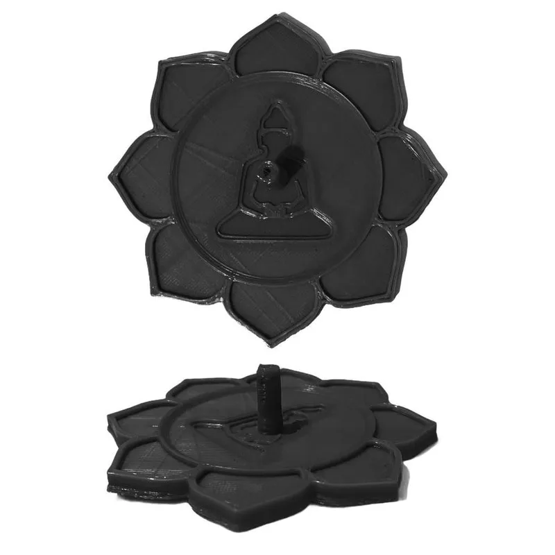 Porta Incenso Flor Lotus Incensário Decoração Preto Buda