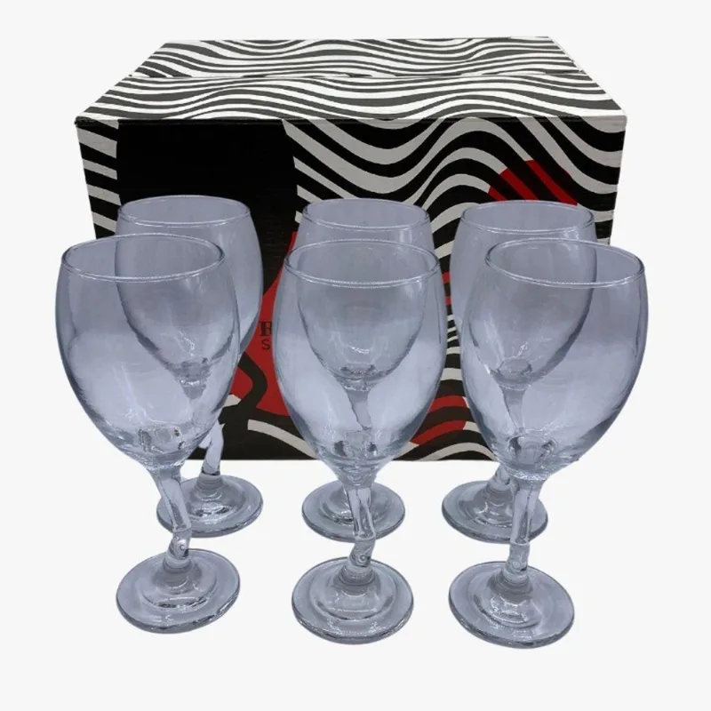 Jogo 6 Taça De Vidro 350ml Vinho Tinto Branco água