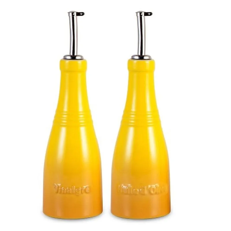 Conj. Óleo E Vinagre Cerâmica 17cm Le Creuset Amarelo Dijon