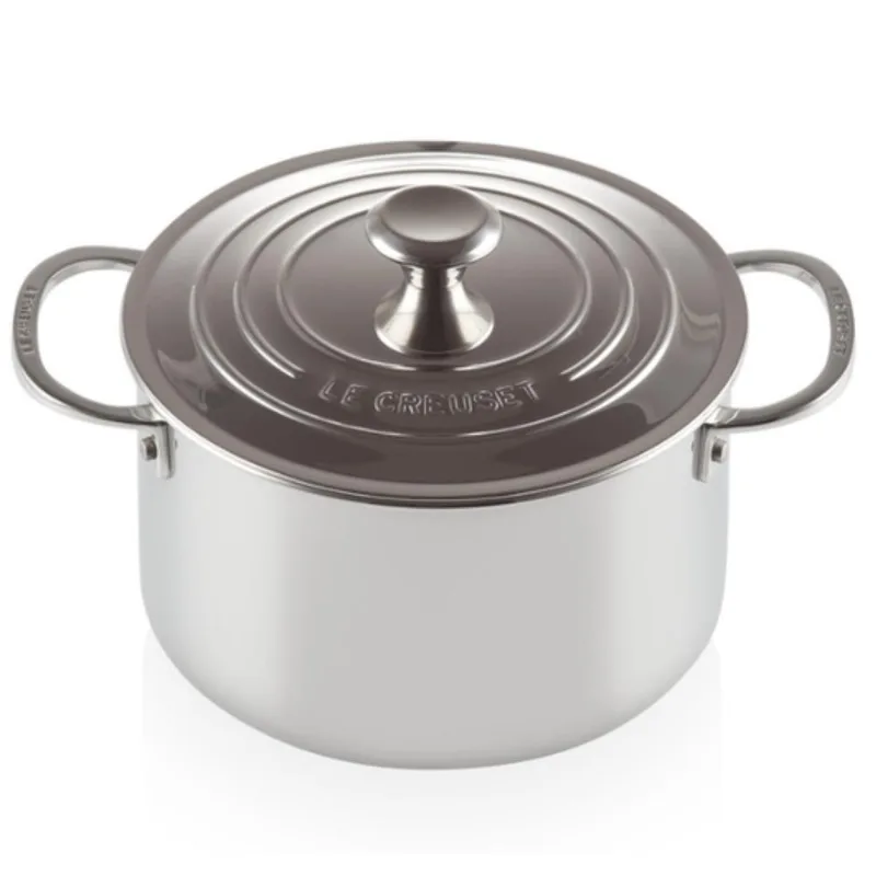 CAÇAROLA LE CREUSET FUNDA SIGNATURE 3-PLY EM AÇO INOXIDÁVEL 24CM 96600624000000