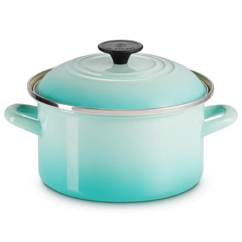 CAÇAROLA LE CREUSET SIGNATURE 20CM EM AÇO CARBONO AZUL COOL MINT 630870266864