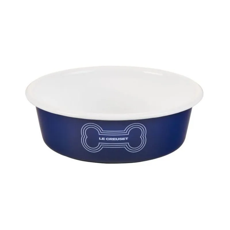 Bowl Redondo Pet Collection Aço Inox 18 Cm Azul Escuro Le Creuset