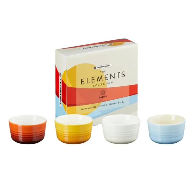 Set Le Creuset 4 Mini Ramekin 100ml Em Cerâmica Elements 89109108159030