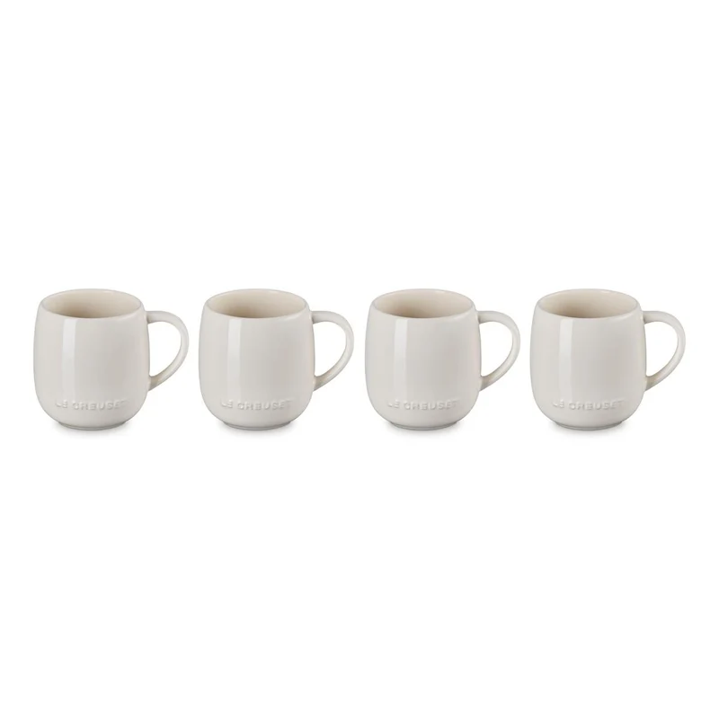 Le Creuset Set of 4 380ml U Mugs Creme