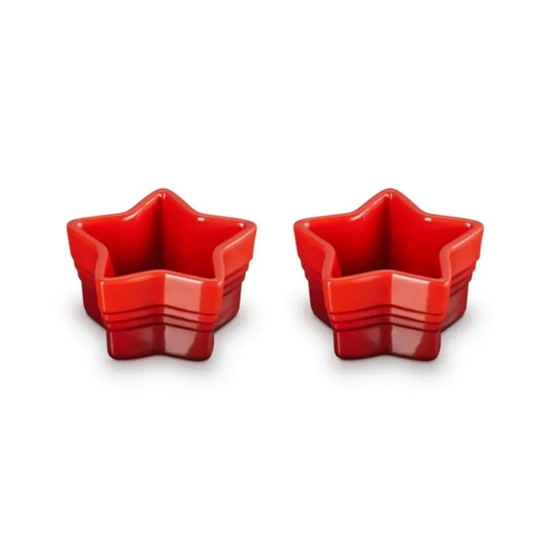 CONJUNTO 2 RAMEKIN LE CREUSET ESTRELA EM CERÂMICA VERMELHO 89176130600003