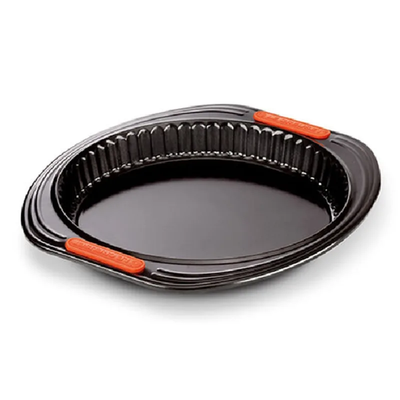 FORMA BAIXA LE CREUSET 25CM PARA QUICHE E TORTA EM AÇO CARBONO BLACK MATTE 46052250010000