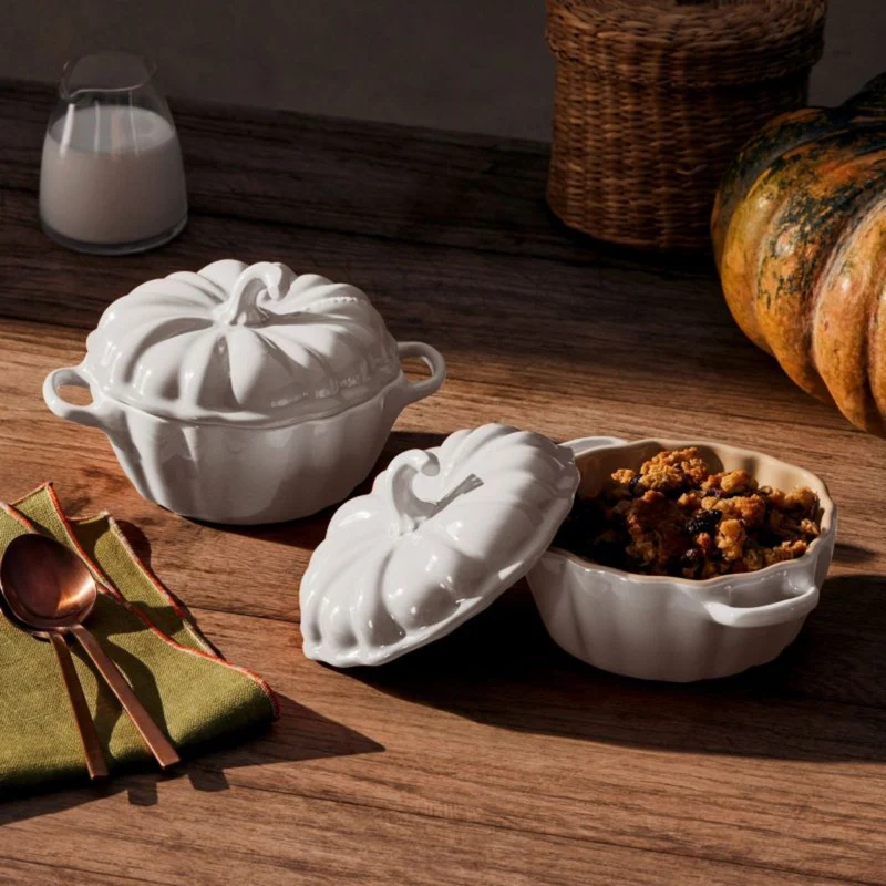Mini Cocotte Abóbora Cerâmica Branco 350ml 10cm Le Creuset