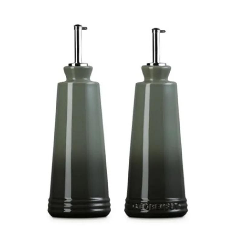 CONJUNTO DE GALHETEIRO LE CREUSET SIGNATURE 300ML AZEITE E VINAGRE EM CERÂMICA THYME 80842301730003
