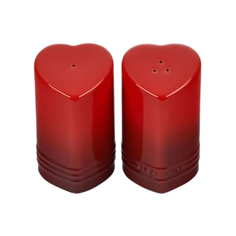CONJUNTO SALEIRO E PIMENTEIRO LE CREUSET CORAÇÃO 130ML EM CERÂMICA VERMELHO 89373130600003