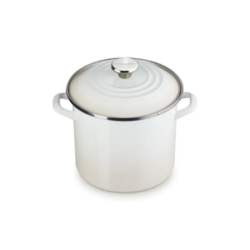 STOCKPOT LE CREUSET EM AÇO ESMALTADO COM PEGADOR EM AÇO INOX 7,6L 22CM MERINGUE 56000087163103
