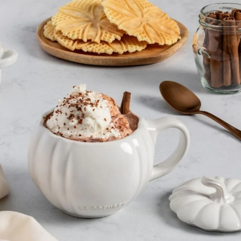 Caneca Abóbora Cerâmica Branca 400ml Le Creuset