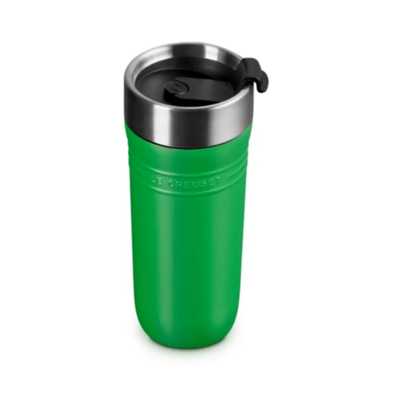 CANECA LE CREUSET TÉRMICA ON THE GO EM AÇO INOXIDÁVEL 350ML VERDE BAMBU 41067194080001
